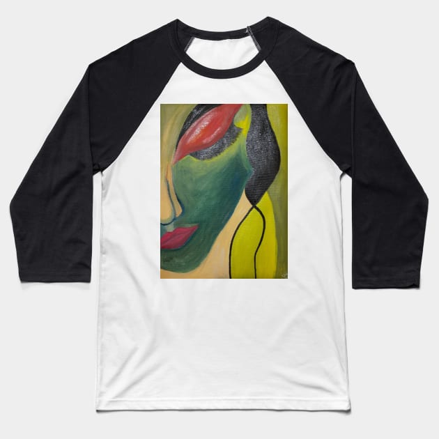 Greeny Girl Baseball T-Shirt by InfiniIDnC